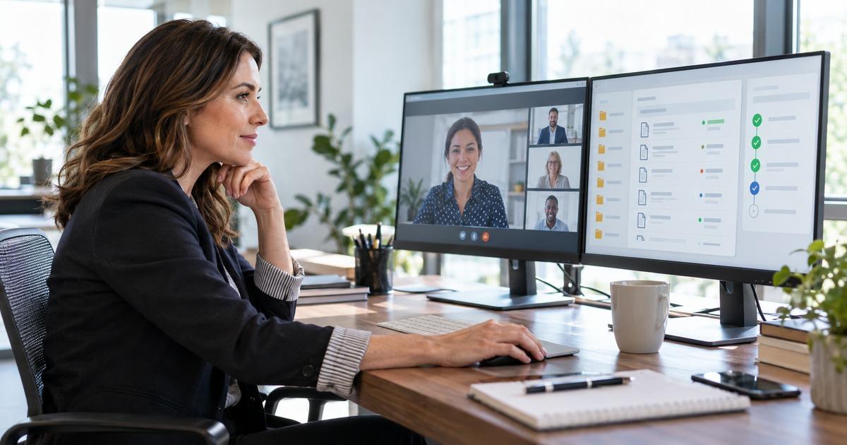 High volume document team monitoring organized remote notary requests